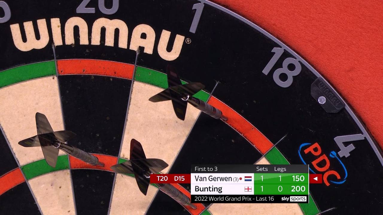 Darts World Grand Prix: Michael van Gerwen siegt mit 3:2 gegen Steven Bunting