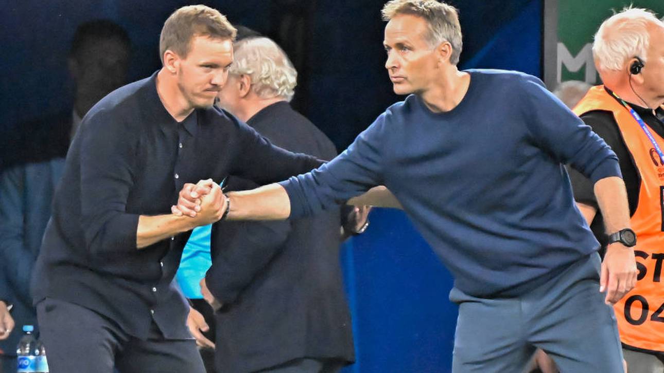 Kasper Hjulmand (r., hier mit Julian Nagelsmann) ist nicht mehr Nationaltrainer Dänemarks