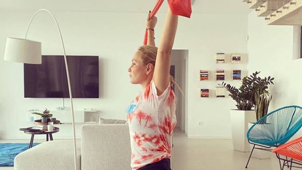 Auch Donna Vekic hält sich so gut es geht fit. Dazu nutzt die junge Kroatin ein Terraband