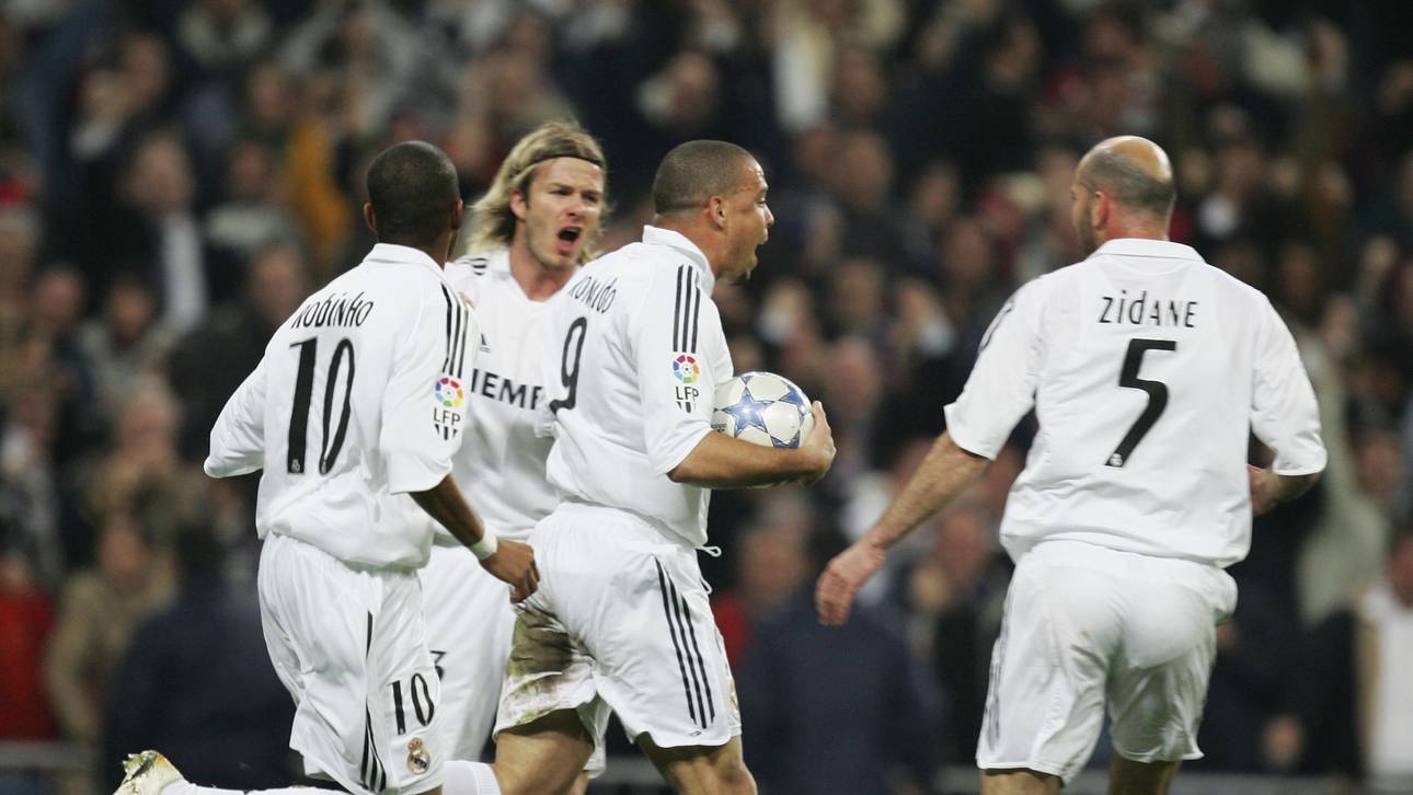 Robinho, David Beckham, Ronaldo und Zinedine Zidane (v.l.n.r.) bildeten das Team der "Galaktischen"