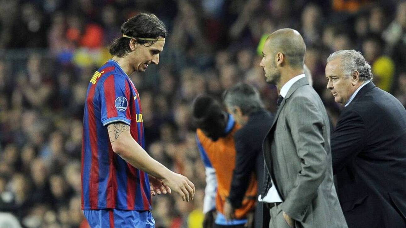 Zlatan Ibrahimovic (l.) und Pep Guardiola hassten sich bei Barca schnell