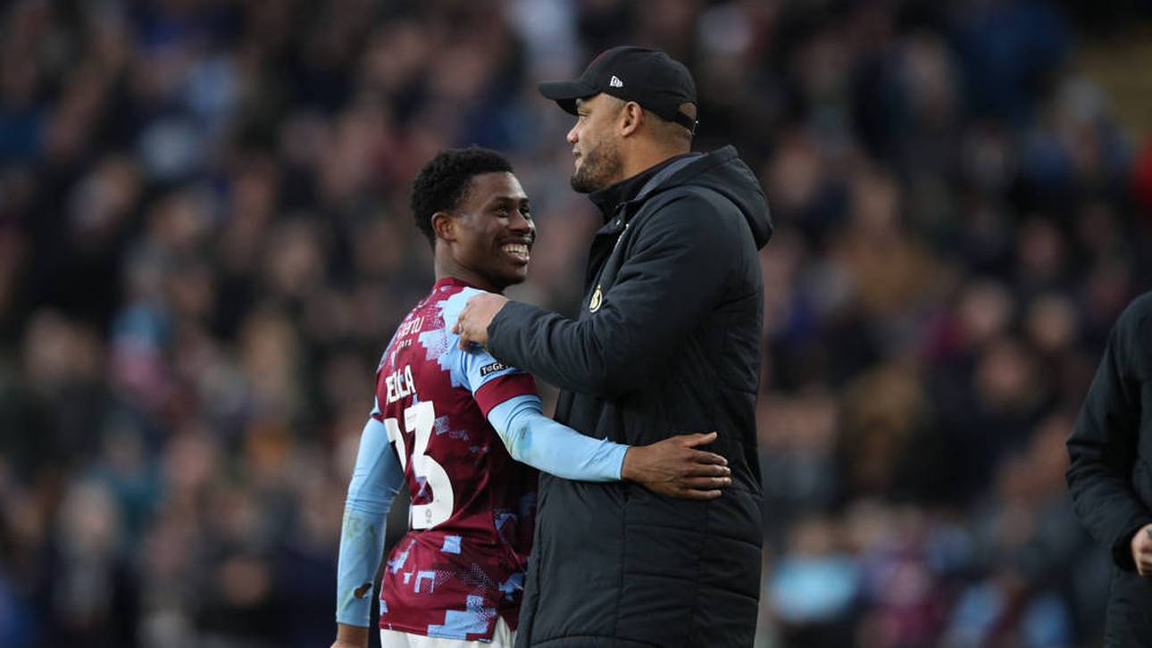 Vincent Kompany und Nathan Tella während ihrer gemeinsamen Zeit in Burnley