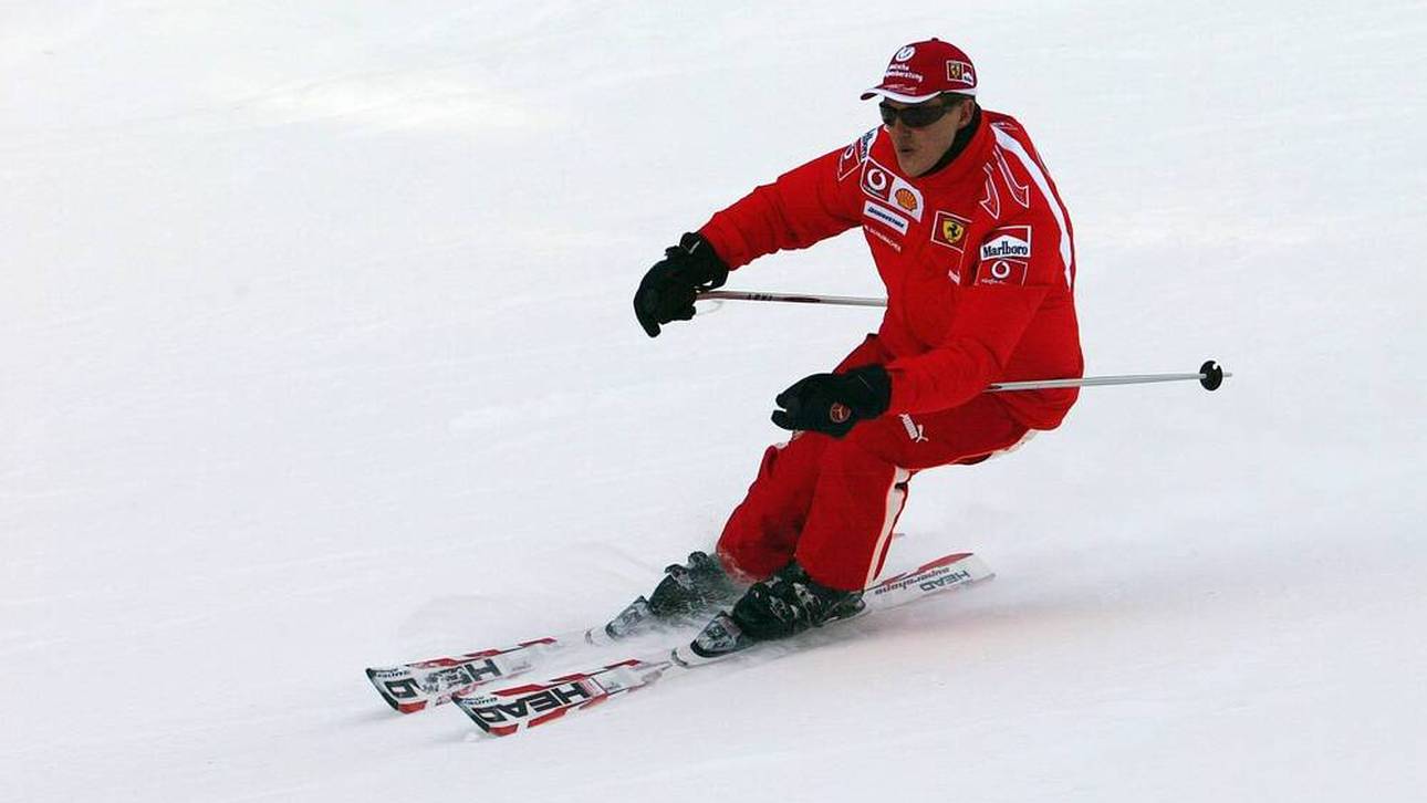 Michael Schumacher während der obligatorischen Ferrari-Skiwoche in Madonna di Campiglio