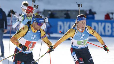Erik Lesser (l.) und Franziska Preuß (r.) verpassten eine Medaille klar