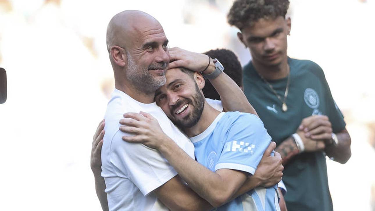 Pep Guardiola und Bernardo Silva haben Abschied von Manchester City genommen