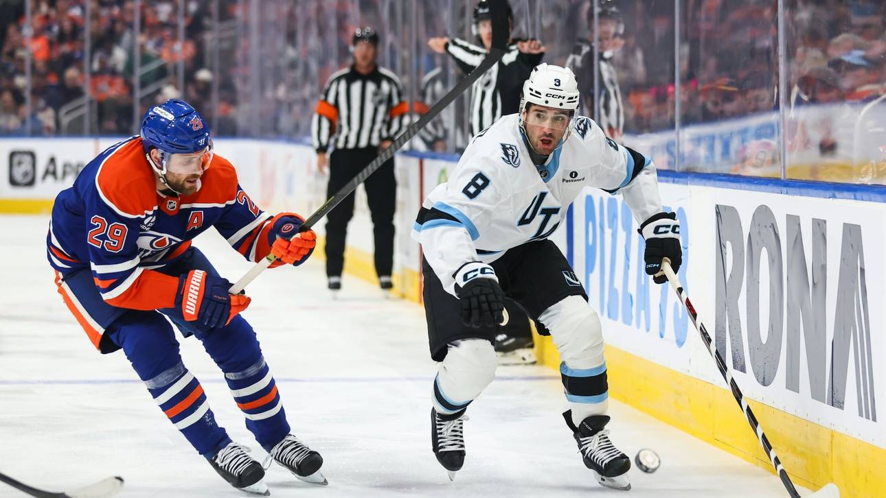 Leon Draisaitl (l.) hat mit den Oilers gegen Utah gewonnen