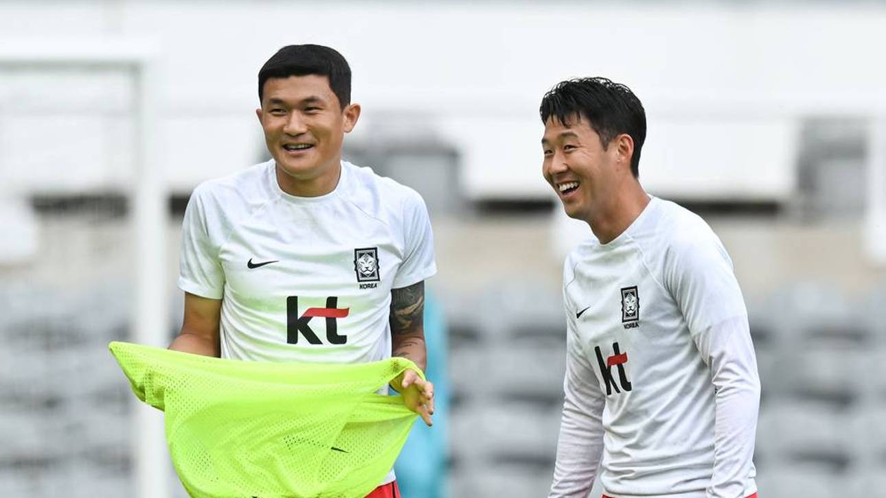 Minjae Kim (l.) und Heung-Min Son bei der Nationalmannschaft