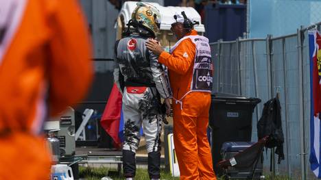 Nico Hülkenberg nach seinem Crash in Miami