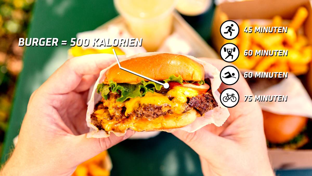 So viel Sport braucht es, um einen Burger abzutrainieren