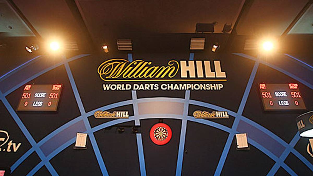 Und hier drauf werden sie schauen: Die wichtigste Bühne des Darts, das Oche des "Ally Pally"