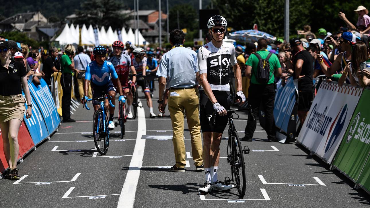 Chris Froome und seine Kollegen starteten im Formel-1-Stil