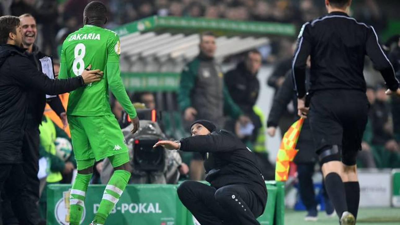 Heiko Herrlich ging nach einem minimalen Kontakt von Denis Zakaria zu Boden