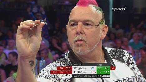 Peter Wright gibt sich auch im Achtelfinale gegen Joe Cullen keine Blöße. Cullen findet in dieser Partie nie zu seinem Spiel, der Schotte spielt souverän. 
