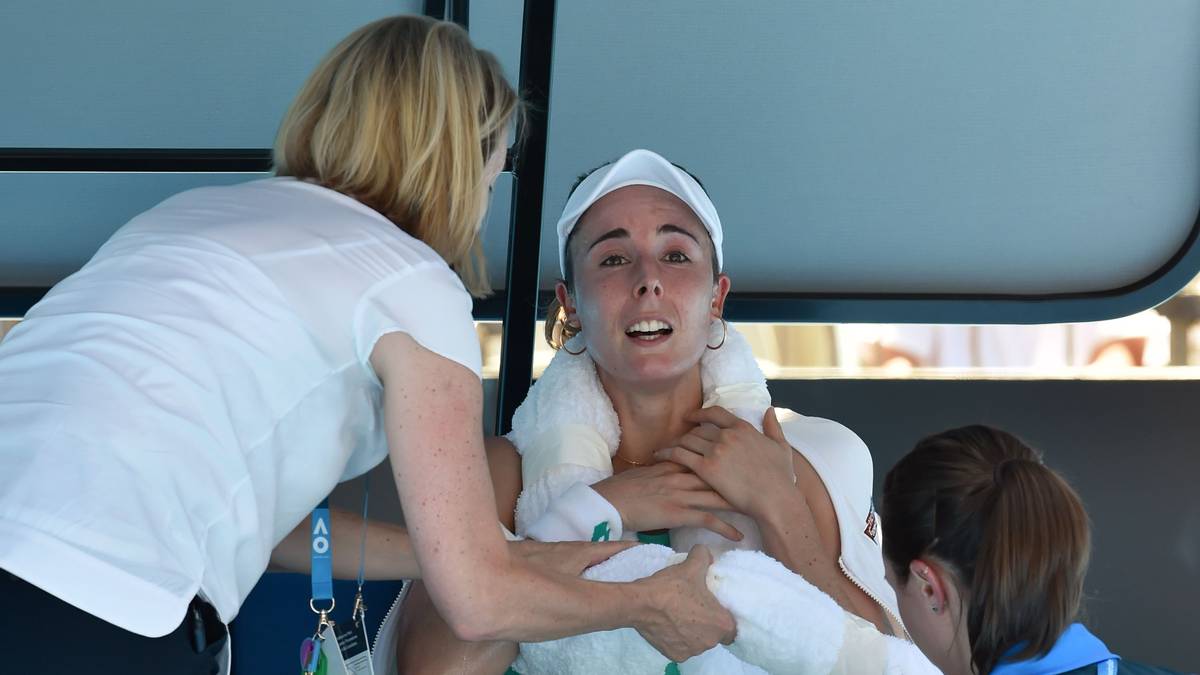 Die Französin Alize Cornet, die in der Runde zuvor Julia Görges aus dem Turnier warf und für dramatische Szenen bekannt ist, hatte mit der Hitze augenscheinlich große Probleme
