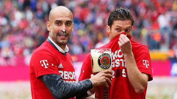 Pep Guardiola und Xabi Alonso holten mit dem FC Bayern drei Mal die Meister-Schale und einmal den DFB-Pokal