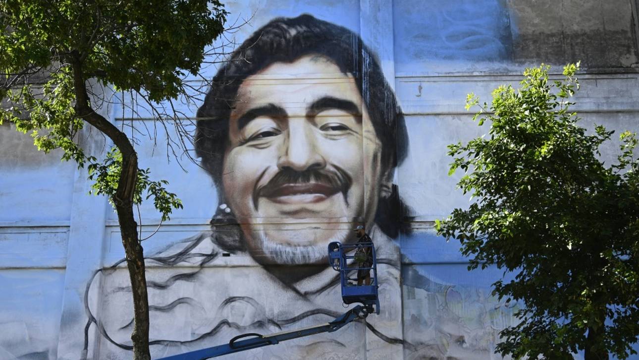 Wandgemälde zu Ehren Maradonas