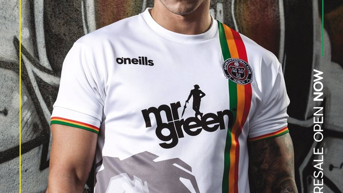 Reminiszenz an einen ganz großen Musiker: In der ersten irischen Liga haben die Bohemians Dublin den Kopf von Reggae-Legende Bob Marley aufs Trikot gedruckt