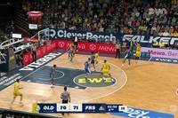 Die Highlights der Partie EWE Baskets Oldenburg - SKYLINERS Frankfurt aus der Basketball-Bundesliga im Video.