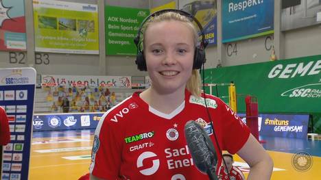 Das Aufeinandertreffen des SSC Palmberg Schwerin mit dem Dresdner SC endete überraschend deutlich. Auch Jennifer Janiska zeigt sich im Interview sprachlos.