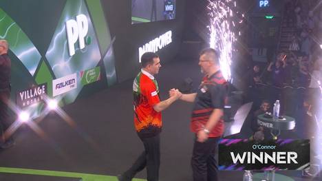 William O'Connor gewinnt sein Erstrundenmatch gegen Krzysztof Kciuk und spielt stand jetzt den besten Average des Turniers.