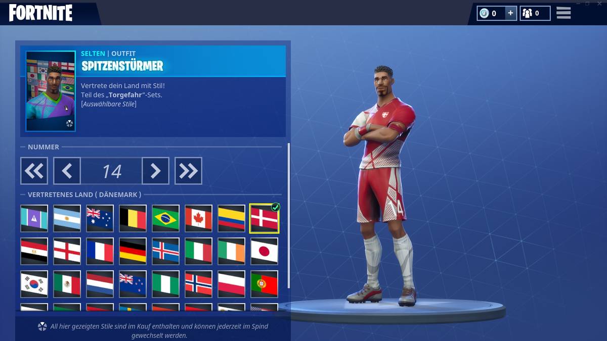 Auch Dänemarks Oberteil ist im selben Stil gehalten