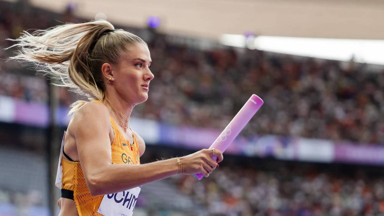 Alica Schmidt bei der 4x400-Meter-Staffel in Paris