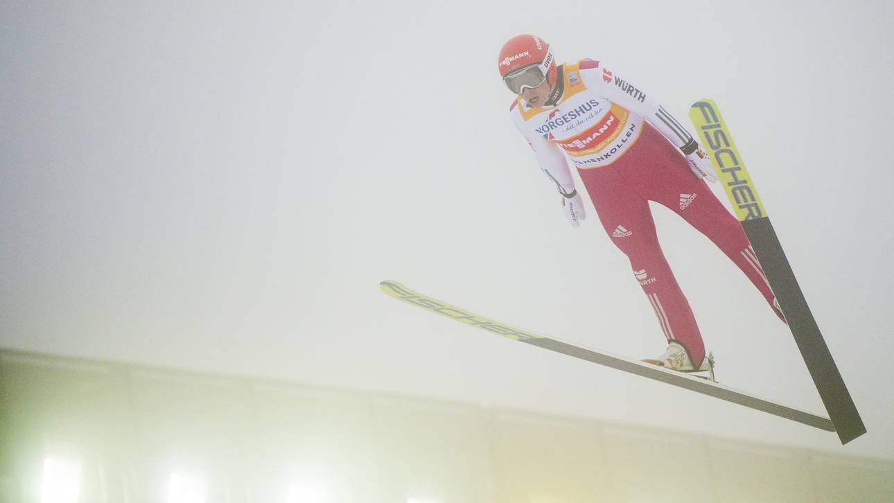 Frenzel nach dem Springen Zweiter