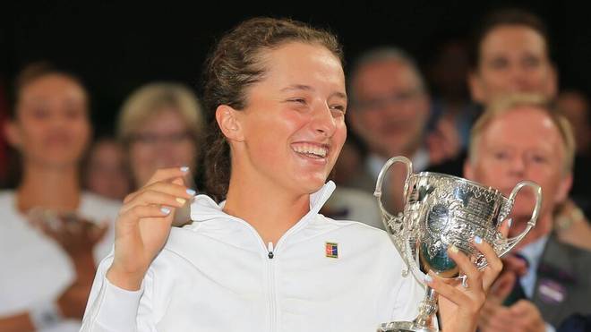 Iga Swiatek won the 2018 juniors at Wimbledon