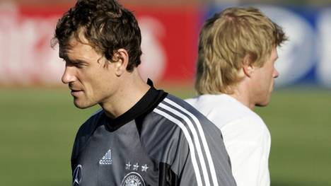 Kahn und Lehmann beim Training im Juni 2005
