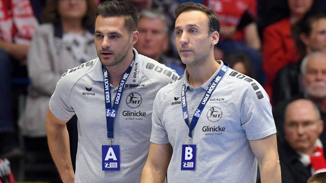 Melsungens Sportdirektor Michael Allendorf (l.) und Trainer Roberto Garcia Parrondo