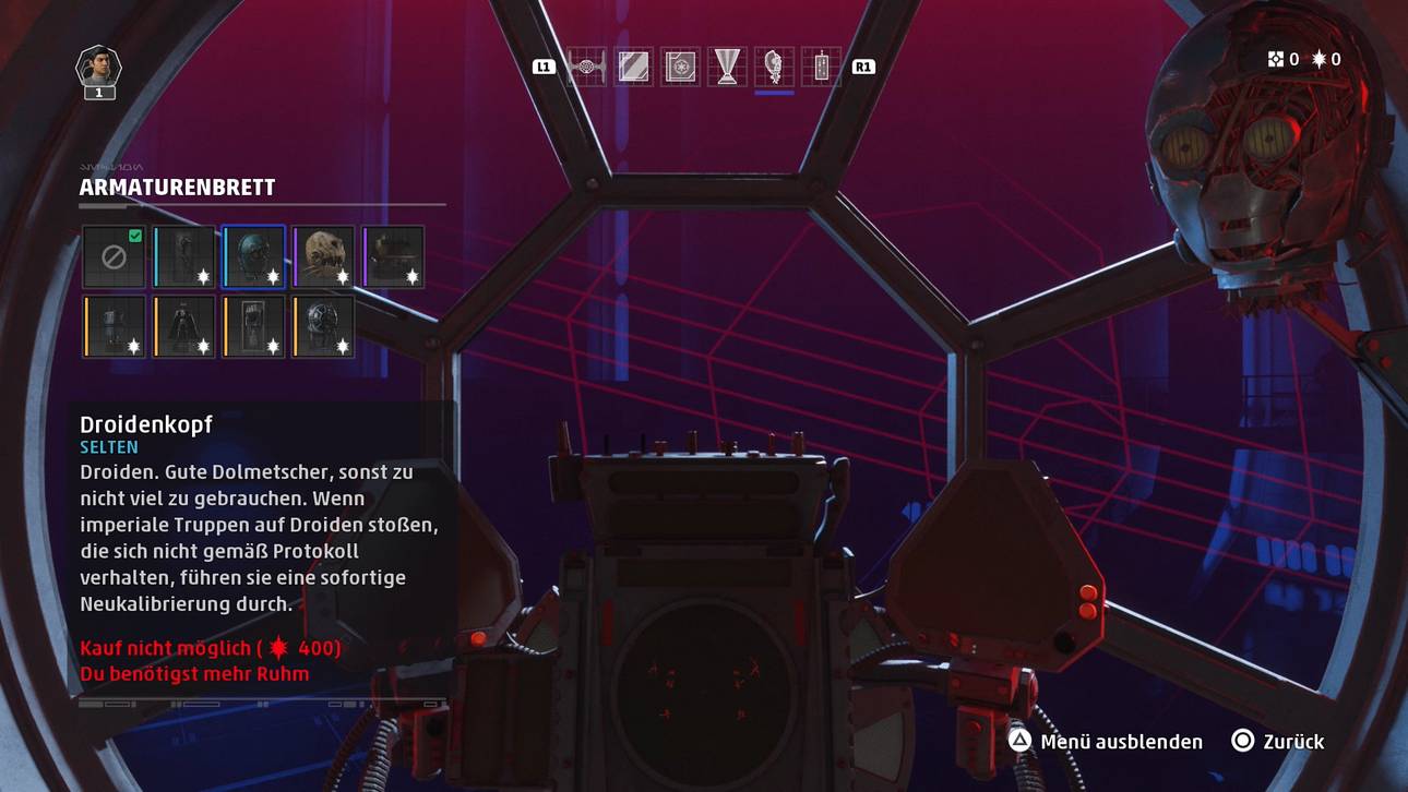 C3PO..? - Sucht euch eure Cockpit-Deko nach eurem Geschmack aus