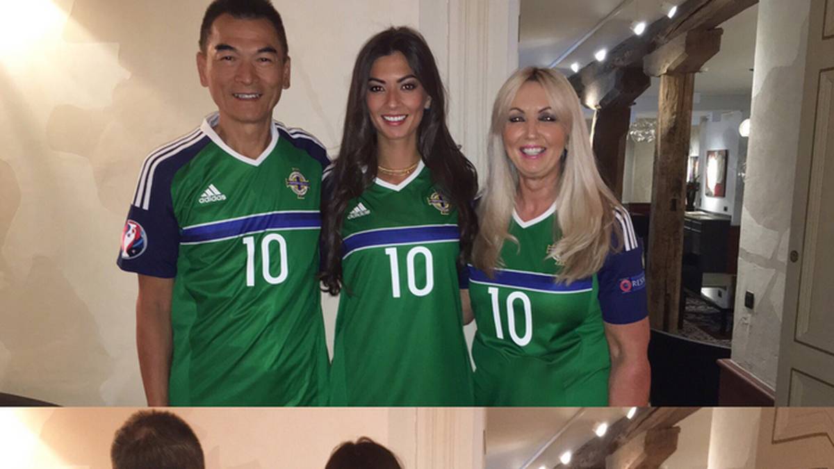 Vor dem ersten Spiel der Nordiren postete sie auf Twitter dieses Bild von sich und ihrer Familie. 