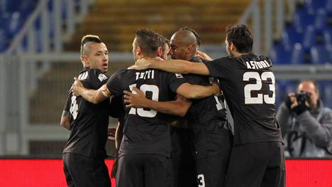 Der AS Rom feiert den Einzug ins Viertelfinale der Coppa Italia