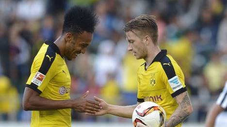 Borussia Dortmund um Marco Reus (r.) und Pierre-Emerick Aubameyang