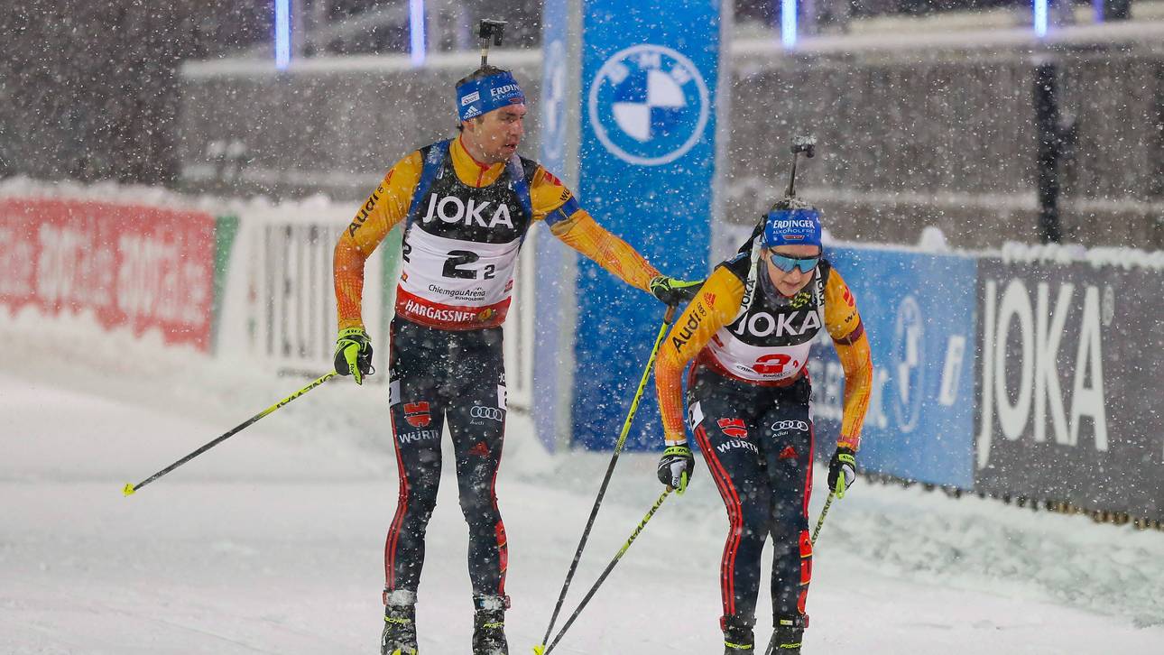 Deutsche Biathleten feiern Podium
