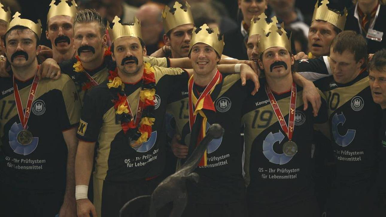 Markus Baur, Torsten Jansen und Florian Kehrmann (mittig, v.l.) wurden 2007 mit der deutschen Nationalmannschaft Weltmeister