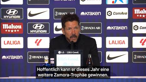 Simeone spricht Lobeshymnen auf Jan Oblak. "Er ist einer der Besten, wenn nicht sogar der Beste"