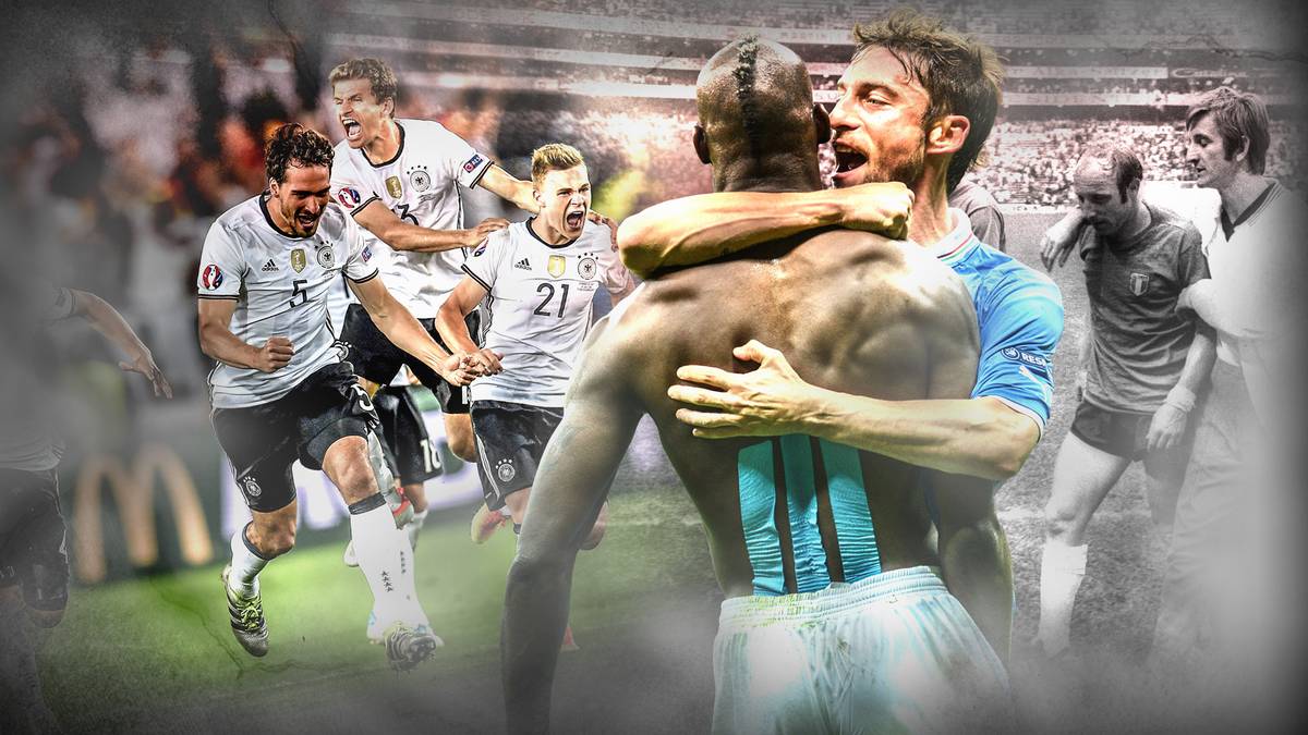 Italien ist ein Angstgegner, die Bilanz liest sich für die deutsche Nationalmannschaft alles andere als gut. Acht Siegen stehen elf Remis und 15 Niederlagen gegenüber. SPORT1 zeigt die zehn emotionalsten Duelle der 93 Jahre alten Historie