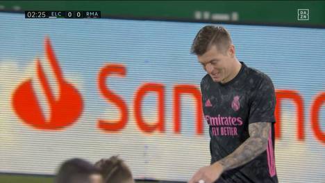 Real Madrid lässt mit Toni Kroos gegen Aufsteiger FC Elche überraschend Punkte. Luka Modric hatte die Königlichen noch in Führung gebracht.