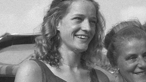 Karen Harup bei der Schwimm-EM in Monaco 1947