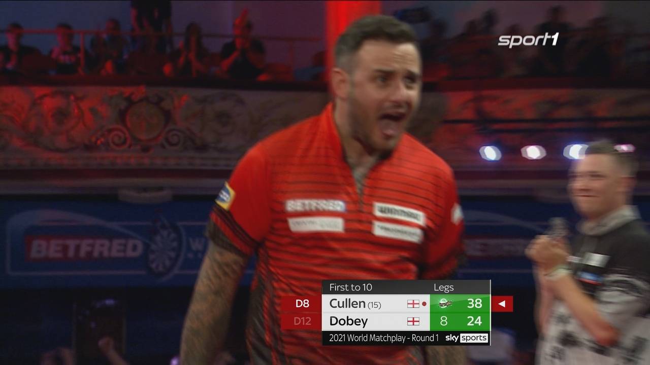 Darts World Matchplay: Joe Cullen besiegt Chris Dobey mit 10:8