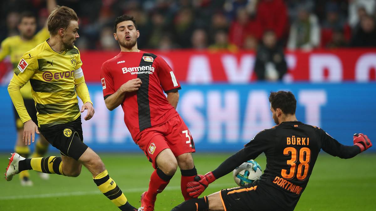 Auch beim 1:1 in Leverkusen rettet Bürki seiner Mannschaft mit mehreren Paraden einen Punkt. Der Schweizer wehrt 74 % der Bälle, die auf sein Tor kamen, ab und steigert sich unter Stöger deutlich: Zuletzt sind es sogar 81 %