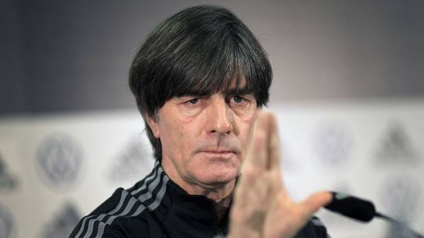 German national football team head coach Joachim Loew speaks during a press conference on the eve of the UEFA Euro 2020 Group C qualification first round day 10 football match between Germany and Northern Ireland, on November 18, 2019 in Frankfurt am Main. (Photo by Daniel ROLAND / AFP) (Photo by DANIEL ROLAND/AFP via Getty Images)