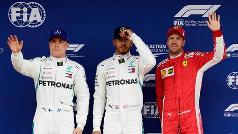 Sebastian Vettel musste sich diesmal hinter Lewis Hamilton und Valtteri Bottas anstellen