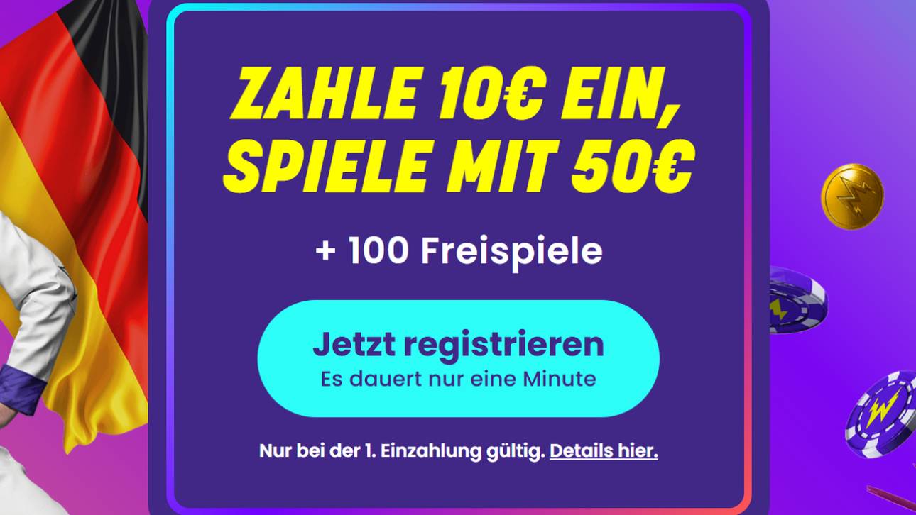  Sicher dir mit einer 10€ Einzahlung 40€ Bonus und 100 Freispiele bei Wildz