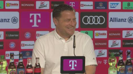Auf der Presskonferenz wird Max Eberl immer wieder mit Transfer-Fragen gelöchert - und amüsiert dabei mit einer kuriosen Metapher. 