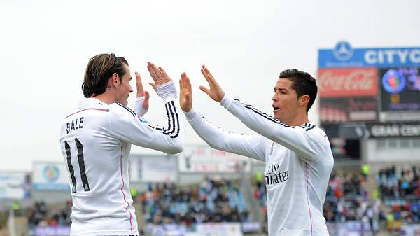 Cristiano Ronaldo und Gareth Bale von Real Madrid jubeln