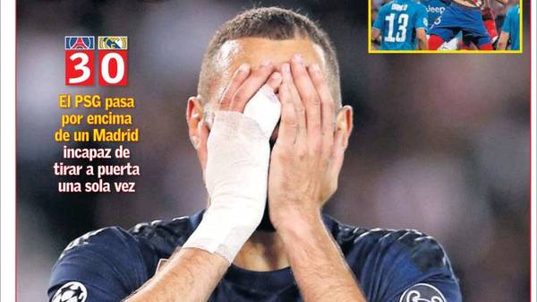 AS: "Kompletter Kollaps von Madrid. Di María bestraft das unorganisierte Team von Zidane ohne Kampf mit einem Doppelpack. Bale war der einzig vernünftige. Hazard bleibt vermisst"