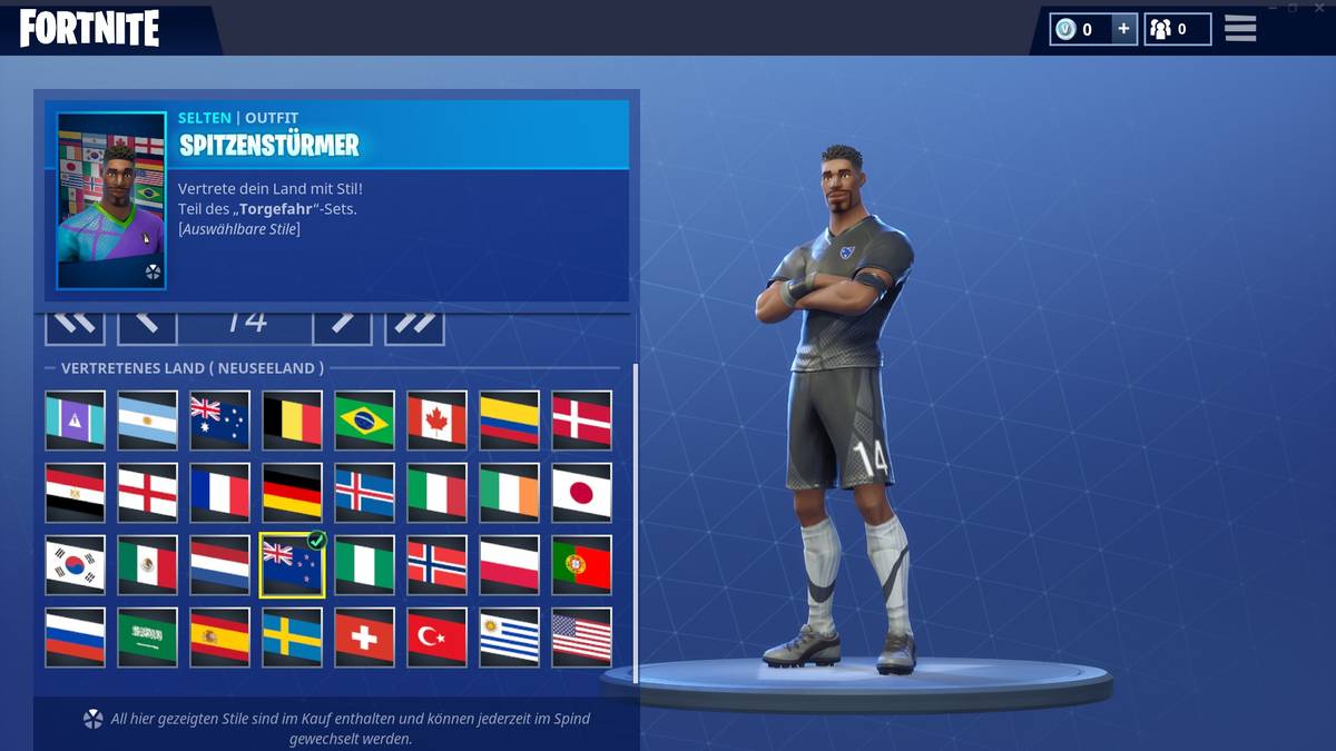 Neuseeland fehlt bei der WM, darf aber in Fortnite zumindest das Nationaltrikot überstreifen