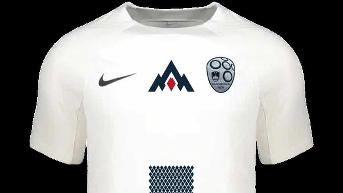 Slowenien (Heim) - Ausrüster: Nike - Die slowenischen Heimtrikots sind weiß und haben eine dunkele Verzierung. 